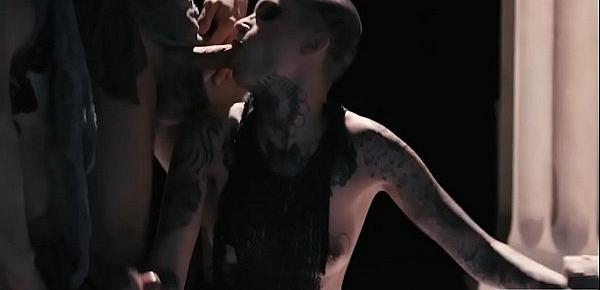  Bald tattooed slut Leigh Raven sex fantasy gangbang - Fallen 2 Scene 4